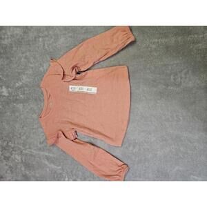 New Cat And Jack Girls Long Sleeve Top With Ruffles Dusty Coral Size XL